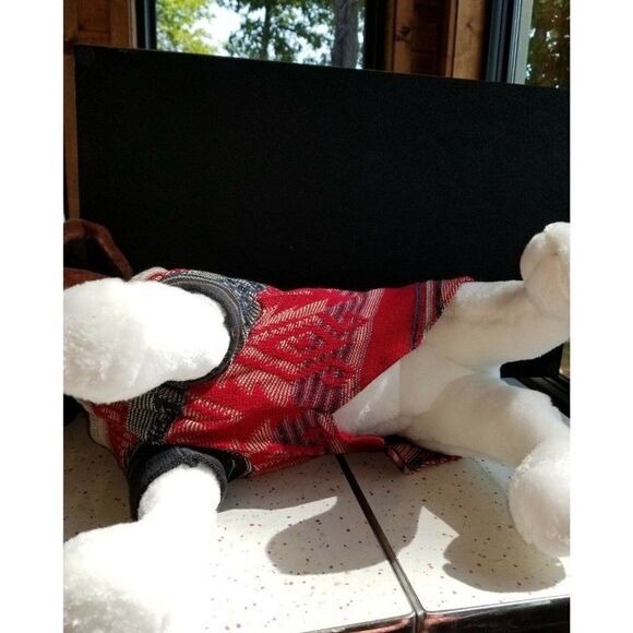 Handmade Dog Cat Summer Sweater SMALL Upcycled STRIPED RED BLUE TAN SWEATER - Picture 5 of 11